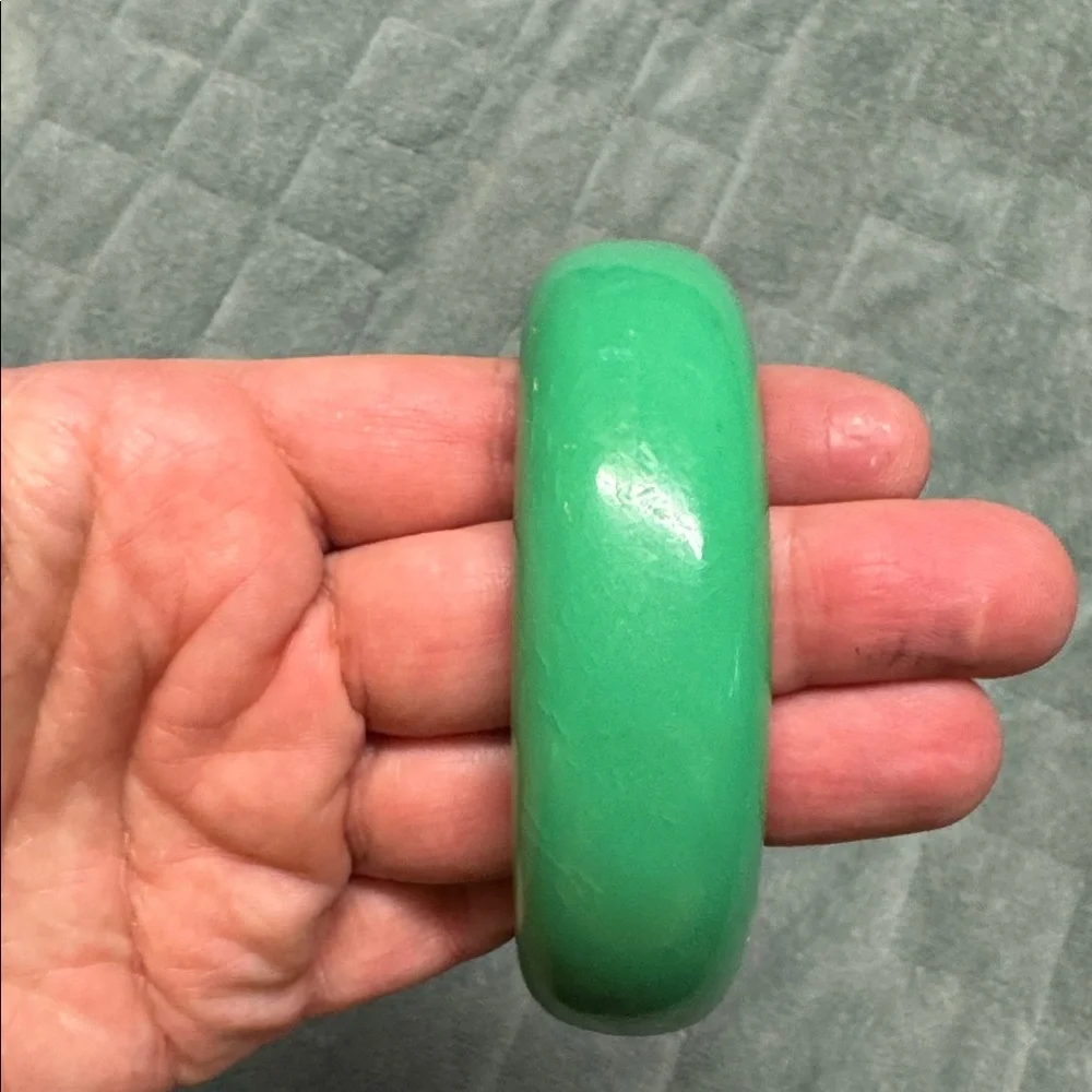 Vintage Plastic Bangle Bracelet, Jade Green, Retro, Boho